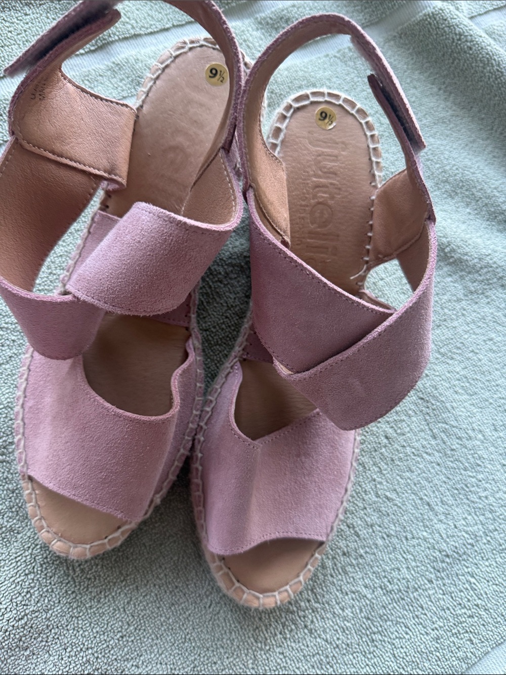 Jutelia Leather Wedge Espadrilles EU 41 Made in Spain Nude Pink